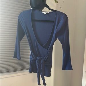Blue Wrap Top